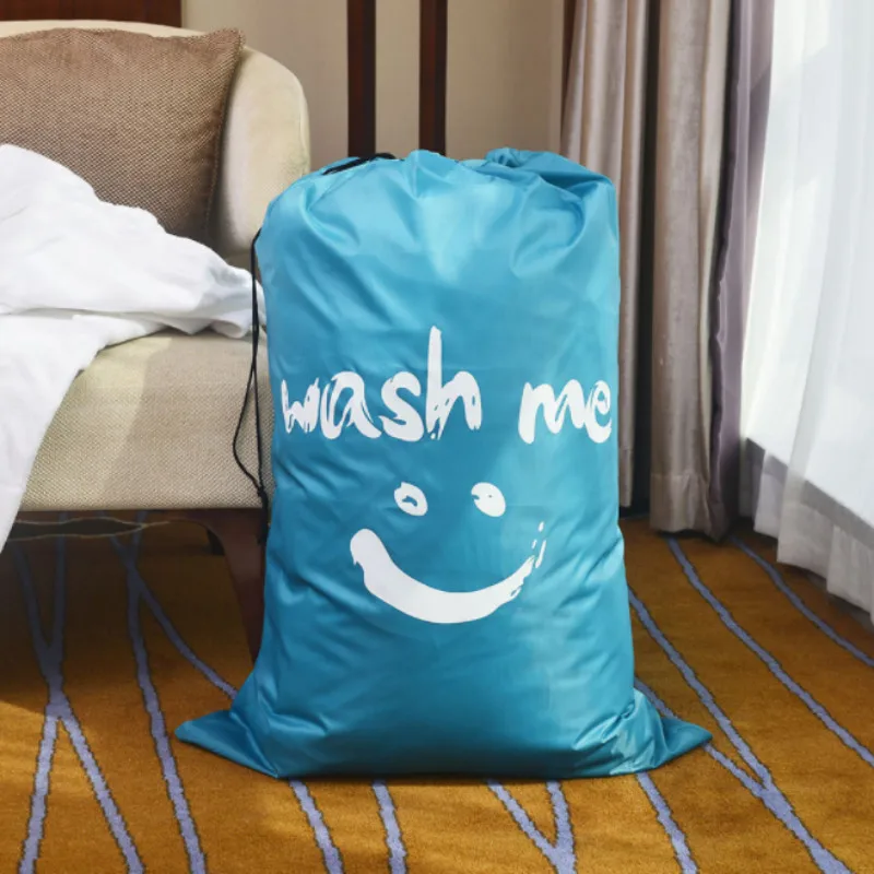 Складная корзина для стирки грязной одежды Легкая Одежда для путешествий Органайзер сумка на шнурке большой 61x92 см