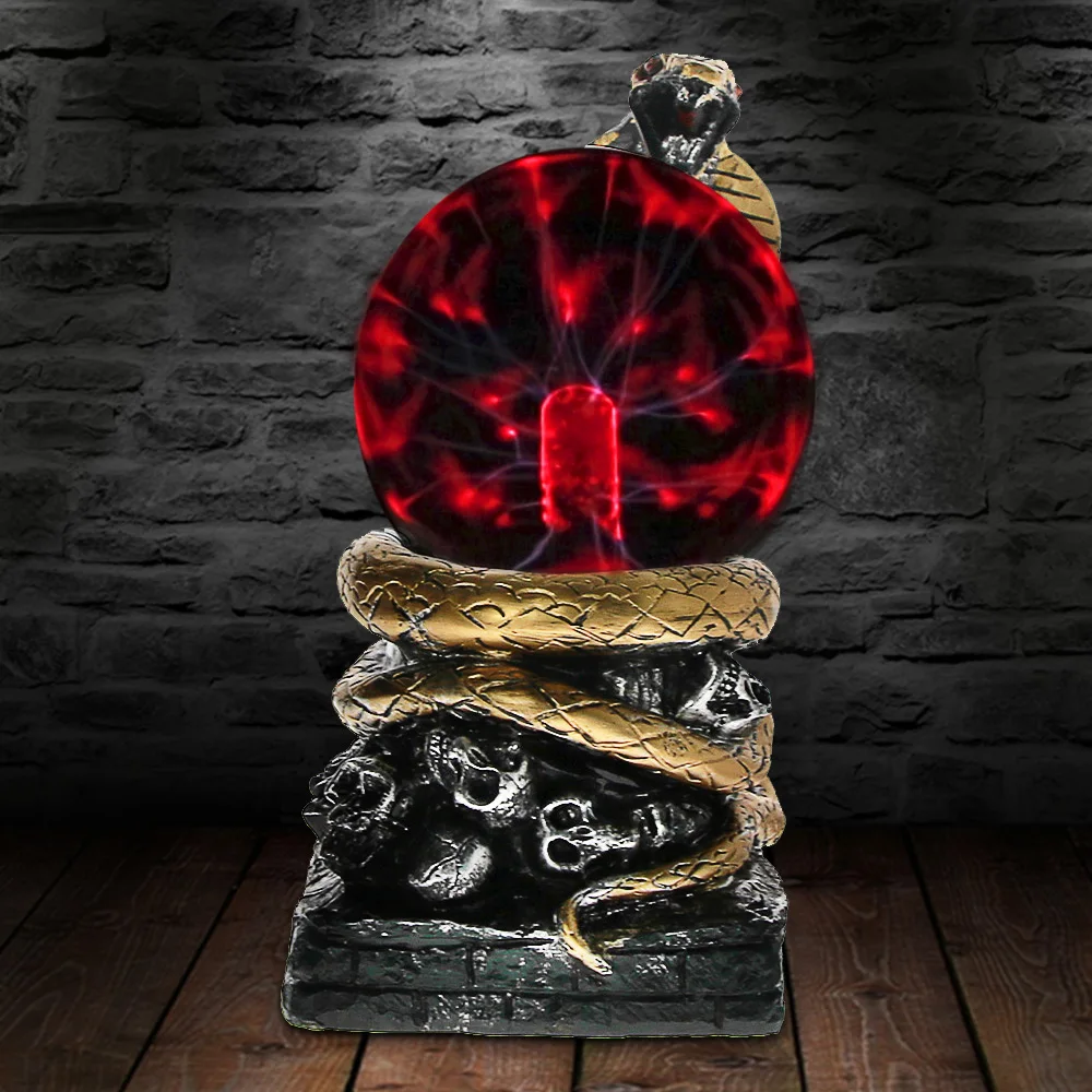 Бронзовый Змея плазменный шар оригинальные светильники Сенсорный отзывчивый стол Home Art декоративное освещение Figruine лампа-статуетка