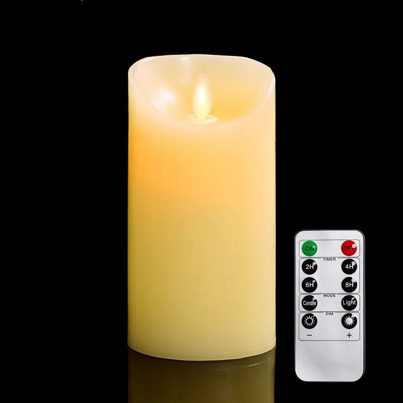 Luminara Flickering Moving Wick Flameless Pillar Candle Led Candles Remote 