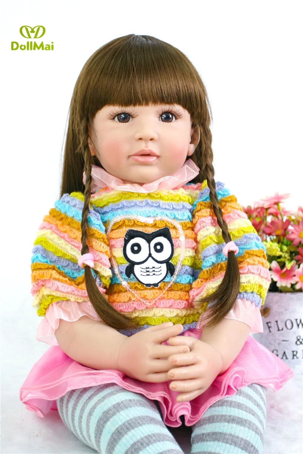 24/" Toddler Reborn Baby Dolls Realistic Vinyl Silicone Girl Doll Newborn Gifts