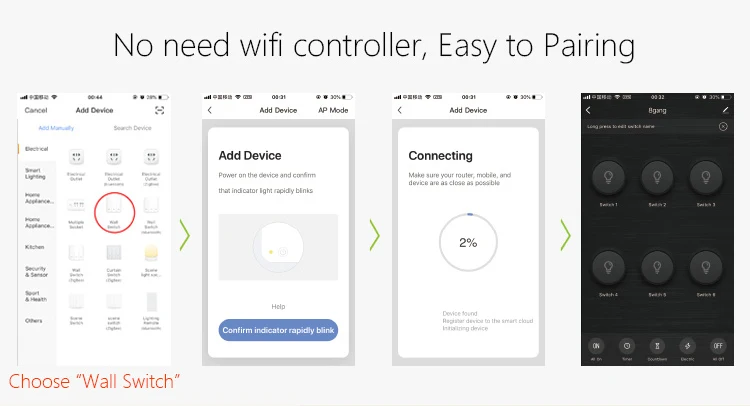 Стандарт Великобритании 8 банд 146 Тип Wifi Настенный умный сенсорный выключатель