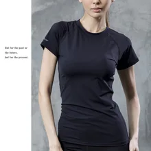 Для женщин профессиональный Йога Спортивная футболка Рубашка с короткими рукавами гигроскопичен быстросохнущая Фитнес эластичная футболка Для женщин футболки