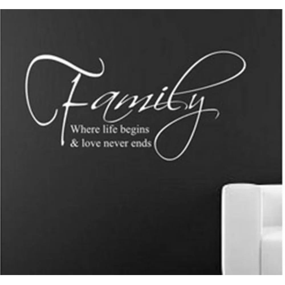 Наклейки на стену с надписью Love Never Ends для гостиной 8015|wall art|family wall decalwall sticker family |