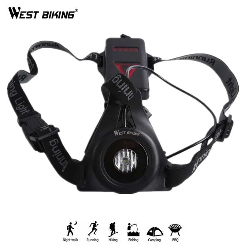 Buy WEST BIKING Night Running Light Chest Body Torch USB Rechargeable LED