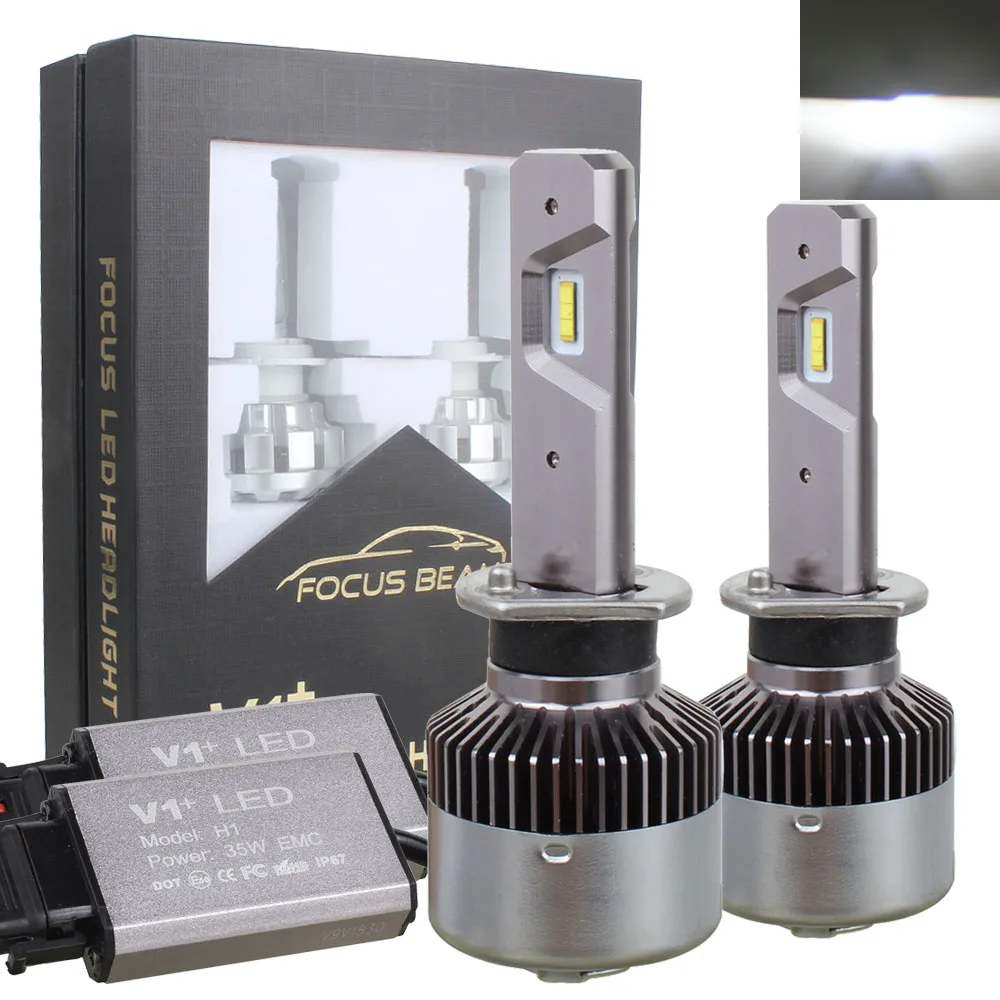 Upgrade Version V1+ H1 LED High Beam Light Bulb CAN BUS Conversion Kit