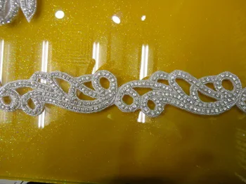 

Free shipping 5Yard /lot New Design Rhinestone Crystal Appliques trim For Wedding Dresses belt