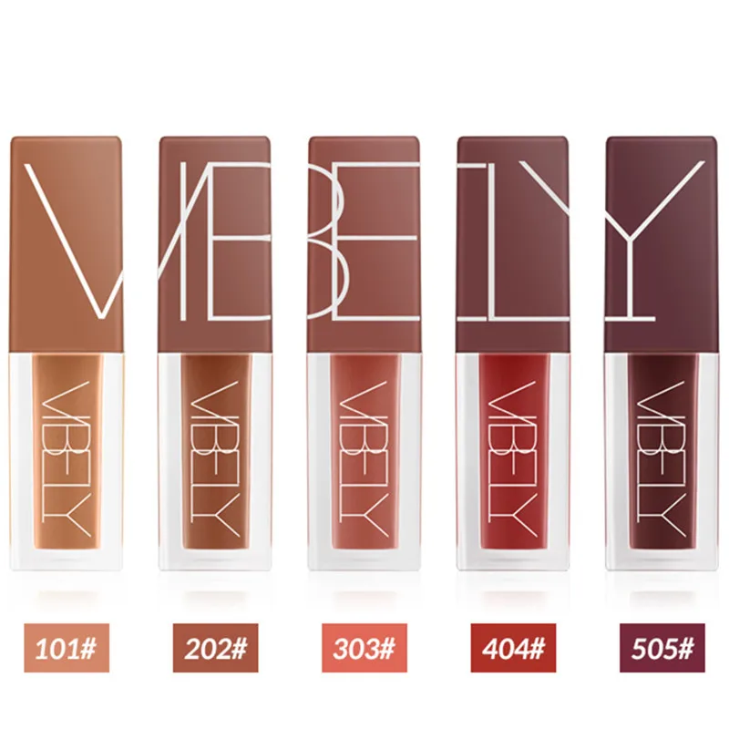 

Explosion models new five-color lip gloss matte delicate lip glaze smooth liquid lipstick five-color suit hot sale