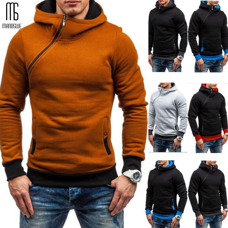  Manoswe Men's Winter Warm Long Sleeve Hoodie Sweatshirt Fashion Sports Tops Mens Hip Hop Pullover H