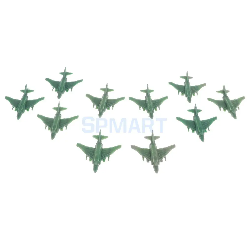 10Pcs Plastic Army Base Set Sand Scene Military Blockhouse Model Kits Toy Soldier Army Men Accessories - Fighter Aeroplane