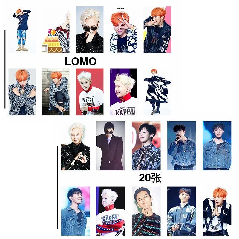 [MYKPOP] набор карт BIGBANG LOMO 20 шт./компл. бумажная Фотокарта KPOP коллекция вентиляторов