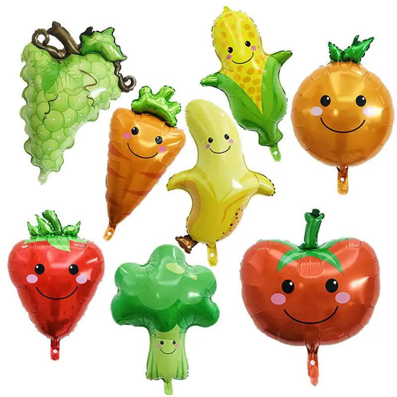 Hawaii Theme Party Vegetables Fruit Balloon Happy Birthday Foil
