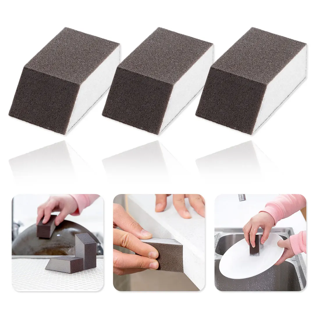 

1pcs Magic Sponge Brush Alumina Emery Rust Dirt Stains Clean Brush Bowl Wash Pot Home Kitchen Cleaning Brush
