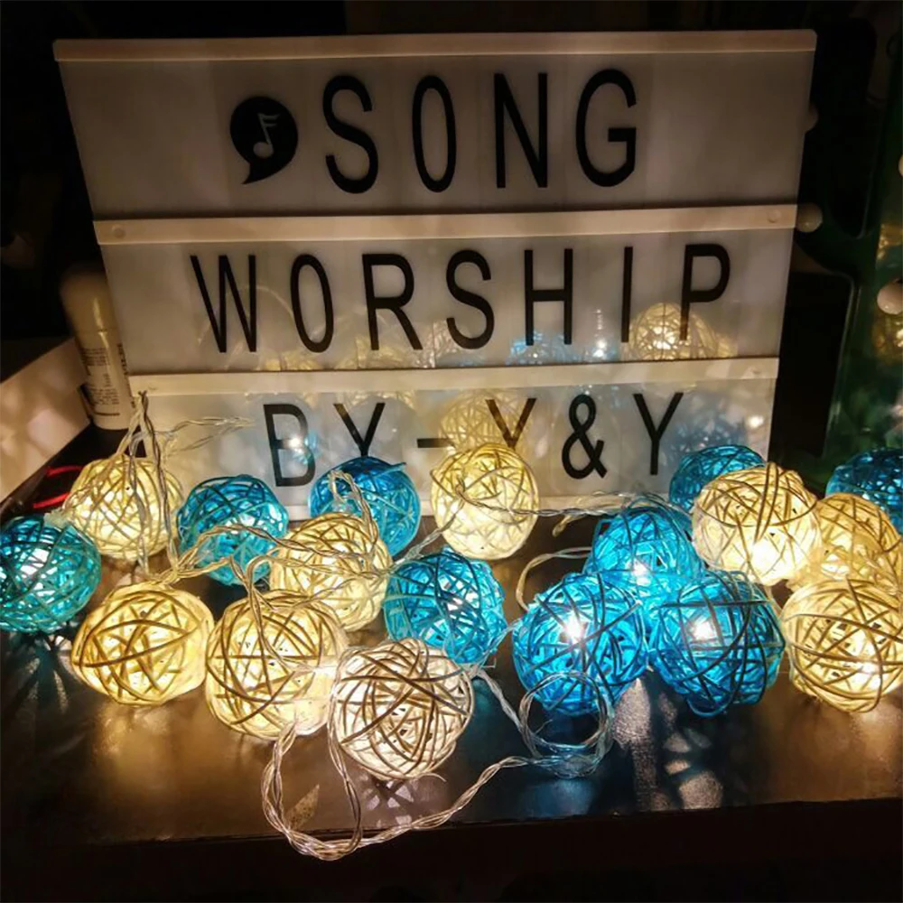 

1.5M/3M 20 LEDs Rattan Ball LED String Lights Battery Powered Decorative Fairy Lights for Christmas/Wedding/New year Decoration