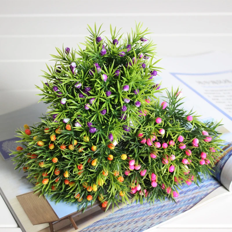 Ярко-зеленая трава растения, искусственные цветы Гипсофила Искусственный цветок для свадьбы, Рождества, украшения для дома вечерние офисные