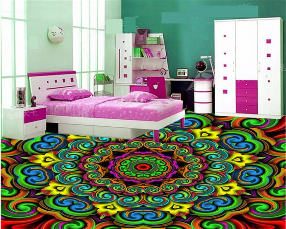 beibehang Fantasy fashion personality stereo 3d wallpaper Colorful
parquet flooring ceiling decoration painting background