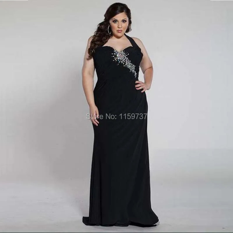 black gown for fat ladies