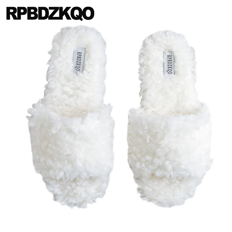 indoor faux fur white korean fluffy 