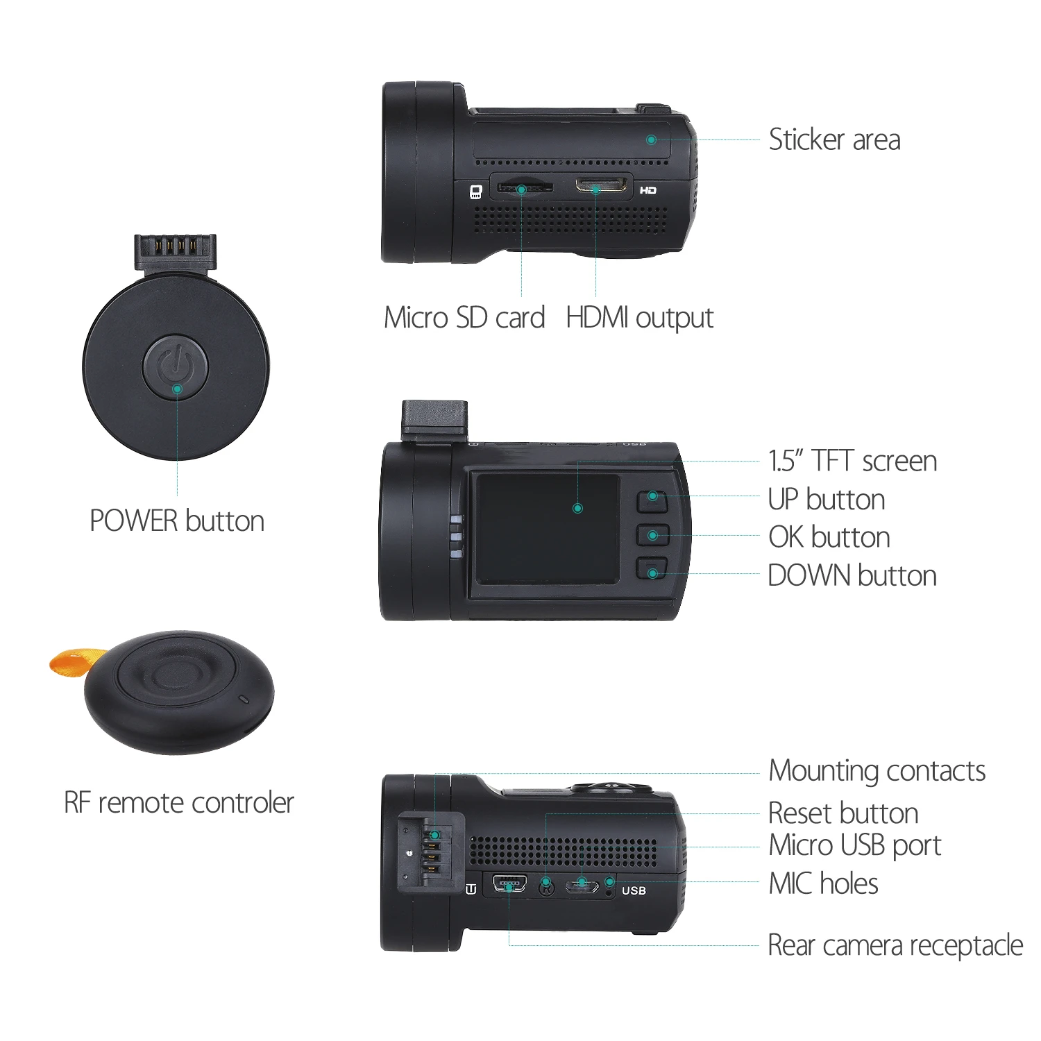 Камера Автомобильный видеорегистратор Blueskysea Dash Cam HD 1080P 0906 1," lcd gps IMX291 ночное видение g-сенсор рекордер