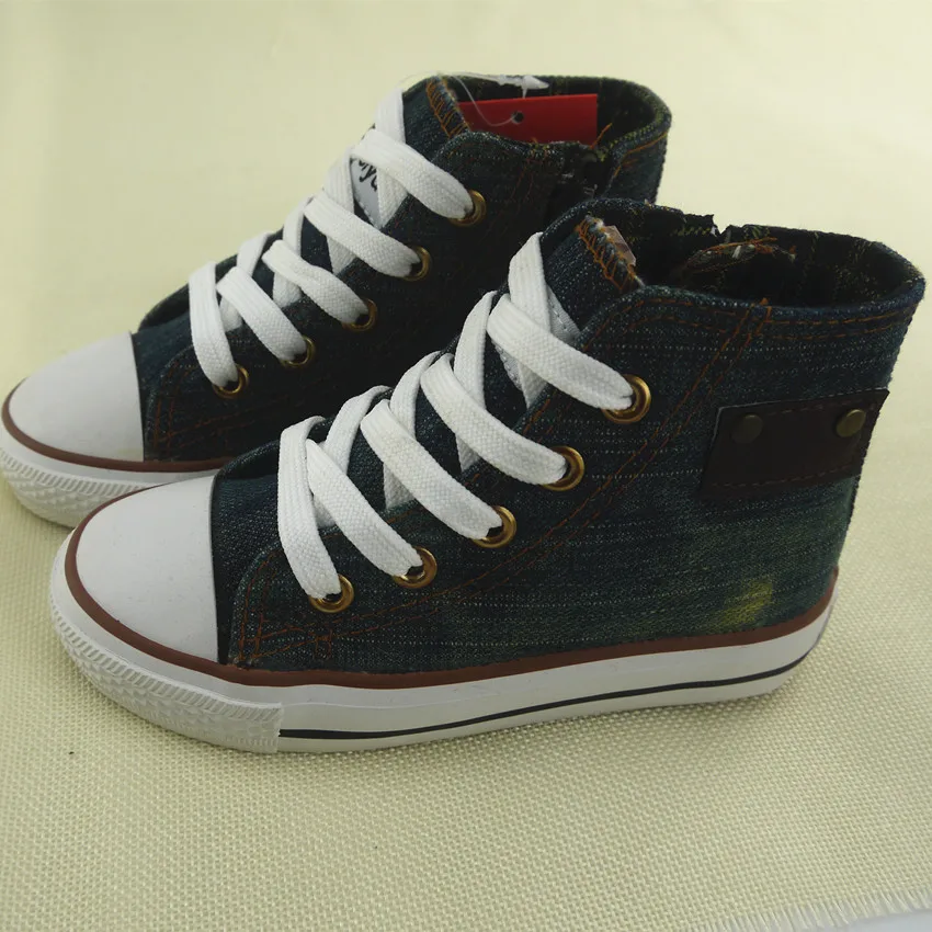 

koovan children sneaker 2017 New Spring Children's High Top Canvas Baby Boys Girls Sports Fashion Boots Kids Jean Canvas Shoes