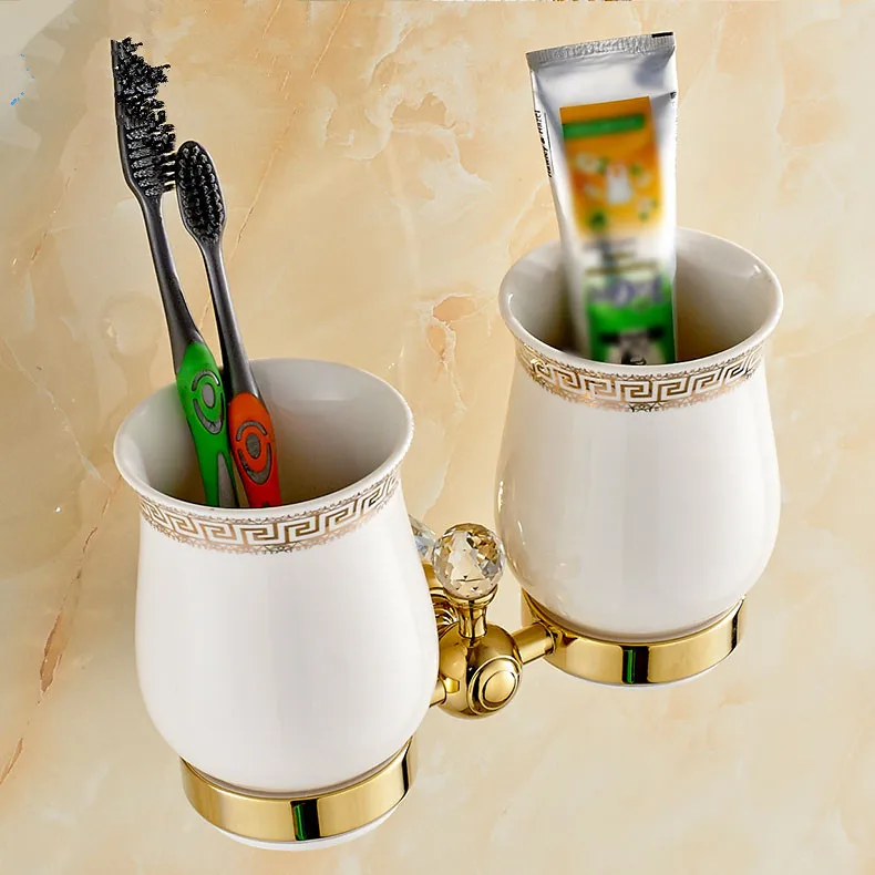 

European style Home decoration washroom bathroom toothbrush holder gold color