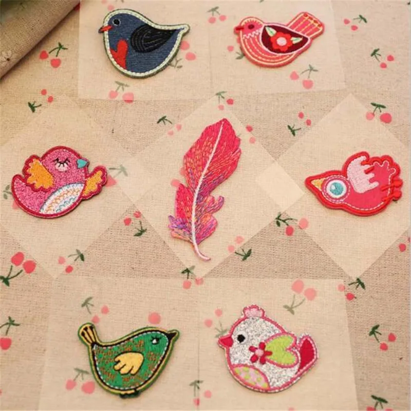 10Pcs Small Cute Bird Applique Clothing Embroidery Patch Fabric Sticker