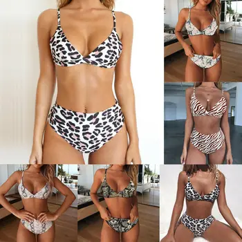 

Leopard Swimsuit Bikini 2019 Summer Women Swimwear Female Bikini Swimsuit Ladies Hight Waist Bra Beachwear Padded Sexy