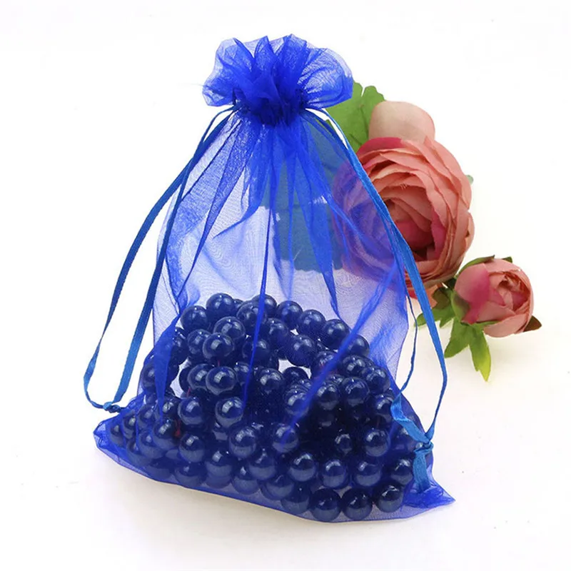100pcs 12*17CM Organza Bags Drawable Wedding Party Decoration Gift Pouches Jewelry Packaging 19 Colors 5ZSH316-100 | Дом и сад