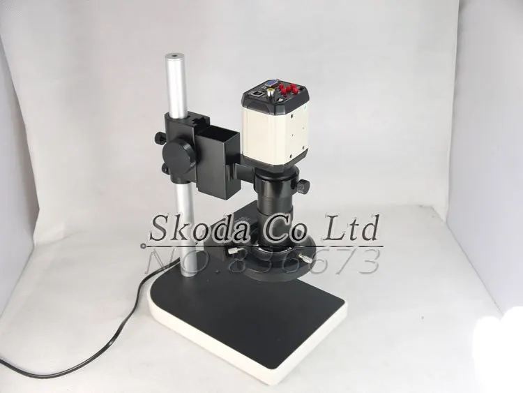 2 MP HD VGA USB Microscope Camera for Industry Lab AV TV USB Output Video Recorder + C-mount Lens + ring Light + Stand