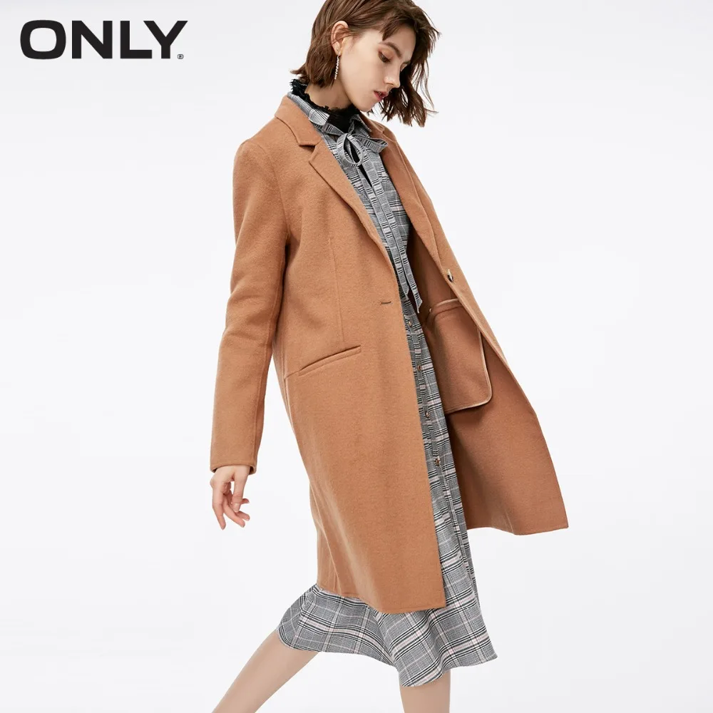 Только женское зимнее Новое модное двустороннее шерстяное пальто простой и стильный цветочный принт Кнопка пальто женское | 11834S506