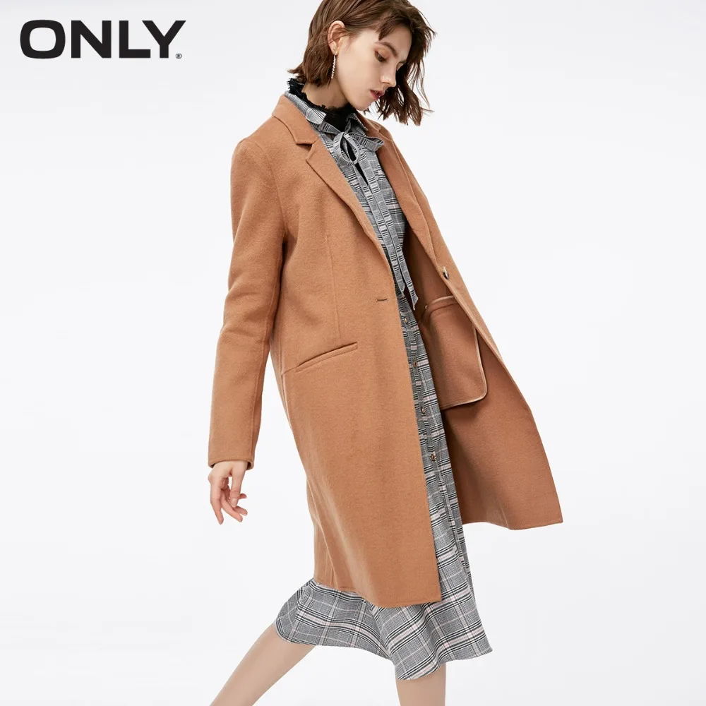 

ONLY womens' winter new fashion double-faced woolen coat Simple and stylish Floral print button|11834S506