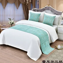 Шенилловая кровать с тремя полосками и геометрическим рисунком, Современная синяя шенилловая кровать с флагом для свадебного декора, модное домашнее покрывало