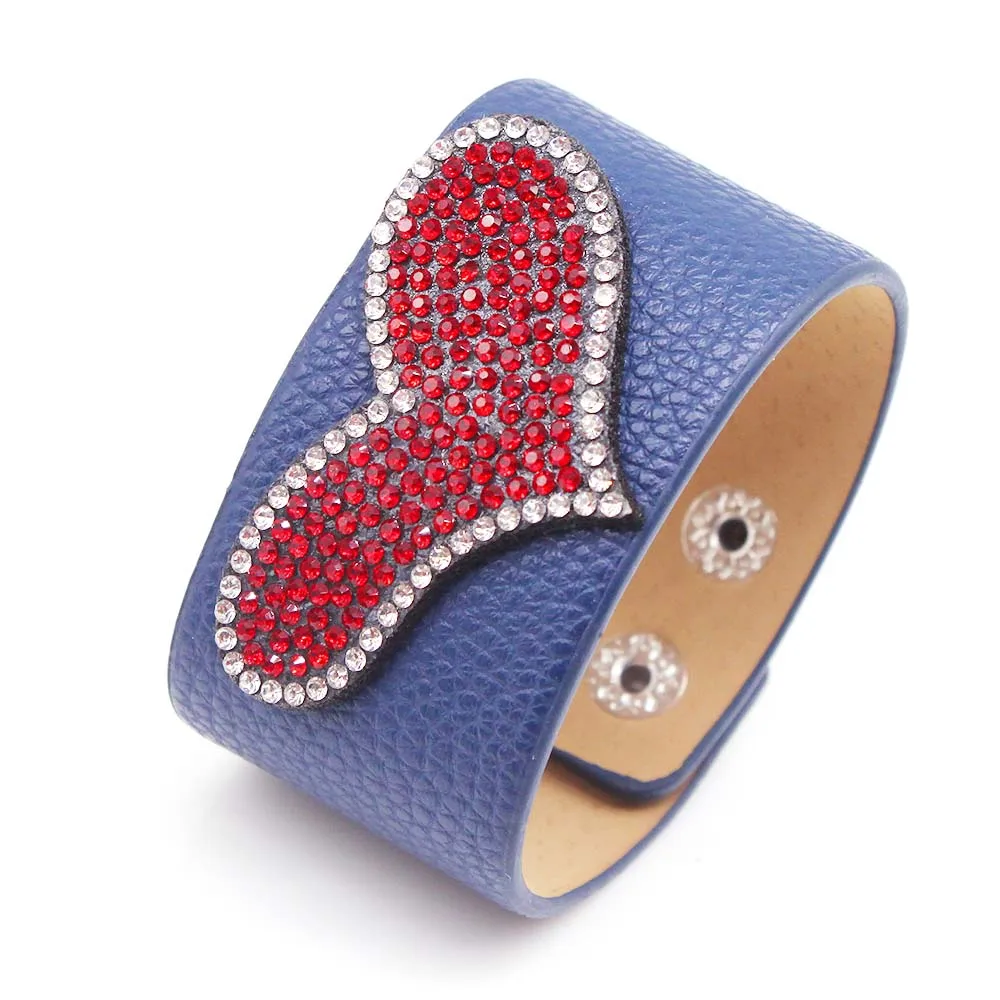 

2018 The New Leather Bracelet LOVE Rhinestone Bracelet Charm Contracted And Generous Fashion Jewelry Bracelet Bangle