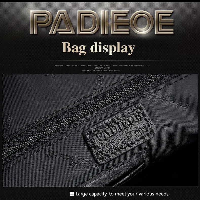 Padieoe роскошный мужской портфель из натуральной кожи, модная деловая мужская сумка для ноутбука, настоящая коровья кожа, мужская повседневная сумка на плечо