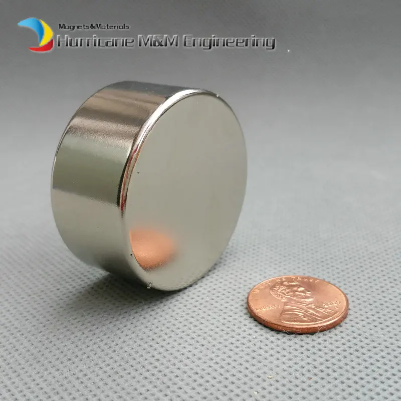 

2 pcs/lot NdFeB Disc Magnet Dia. 38.1x19.05 mm 1.5" water Filter strong Neodymium Permanent Magnets Grade N45 NiCuNi