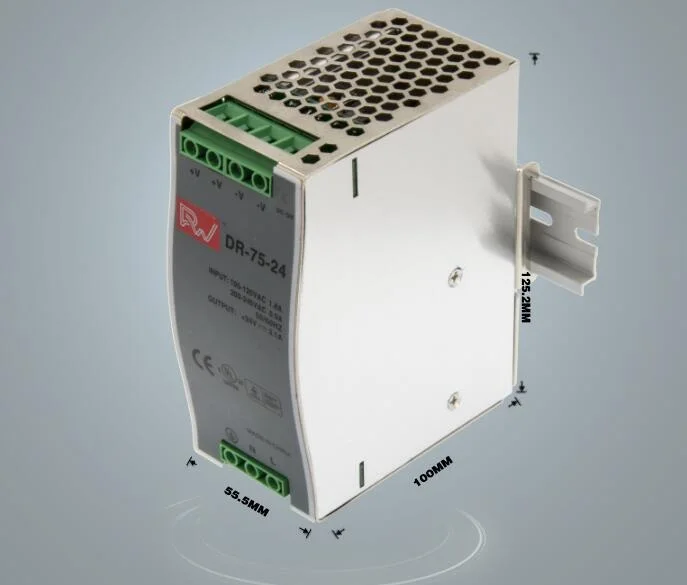 Вход переменного тока DR-75-24 DIN Rail 110/220 В на выход постоянного 24 а 75 Вт источник