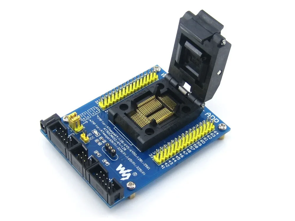 M64+ ADP ATmega64 ATmega128 ATmega169 mega64 mega128 mega169 TQFP64 AVR Programming Adapter Test Socket + Free Shipping