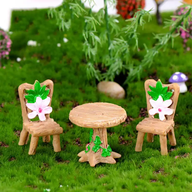 Moss Micro Landscape Succulent Plant Decoration Wood Table And