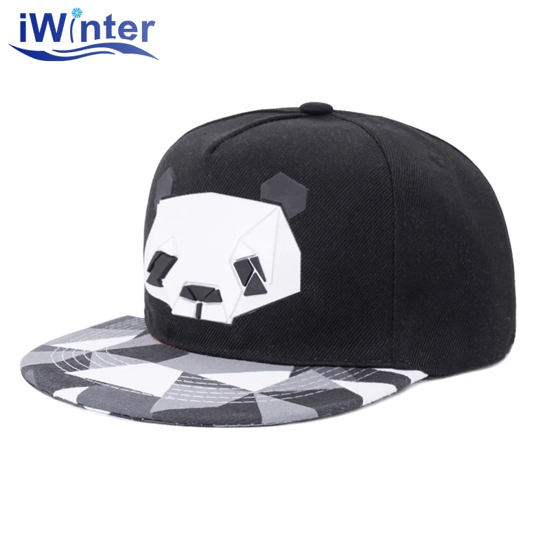 

IWINTER New Arrive Snapback For Men Women Snapback Hat Outdoor Hat Style Snapback Cap Cute Panda Hip Hop Cap Adjustable