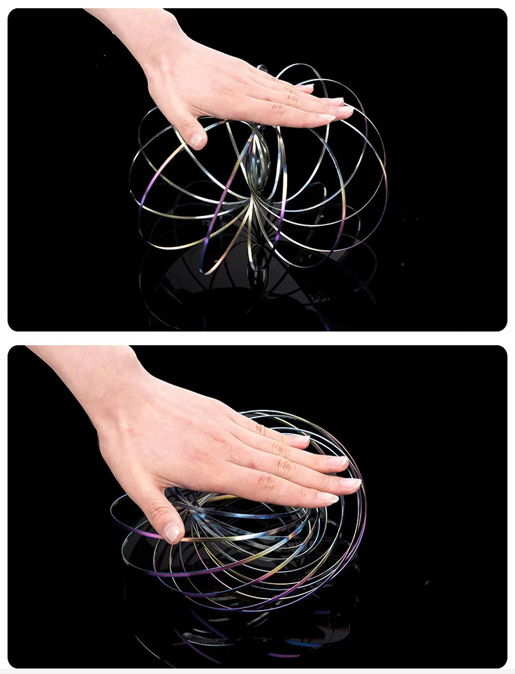 3D поток кольцо кинетическая весна игрушки Спиннер металл против стресса успокаивающий поток Спиннер кольцо Интеллектуальный аутизм игрушка ift