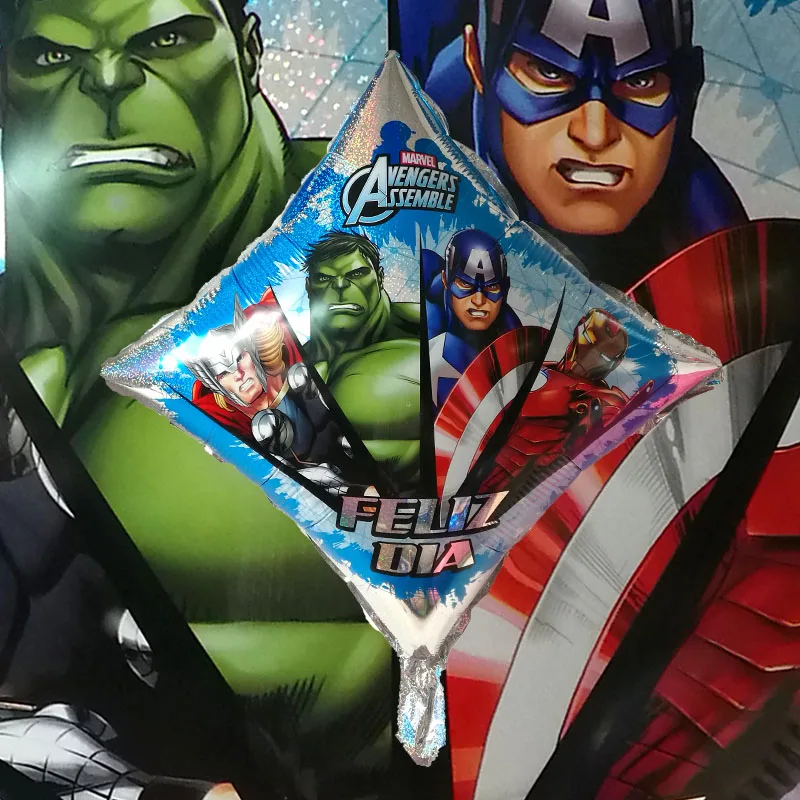 

5pcs Laser 27inch Avengers ssemble Foil balloons Baby Boy Birthday Hero Theme Party Hulk iron Man feliz dia Helium Ballon Decor