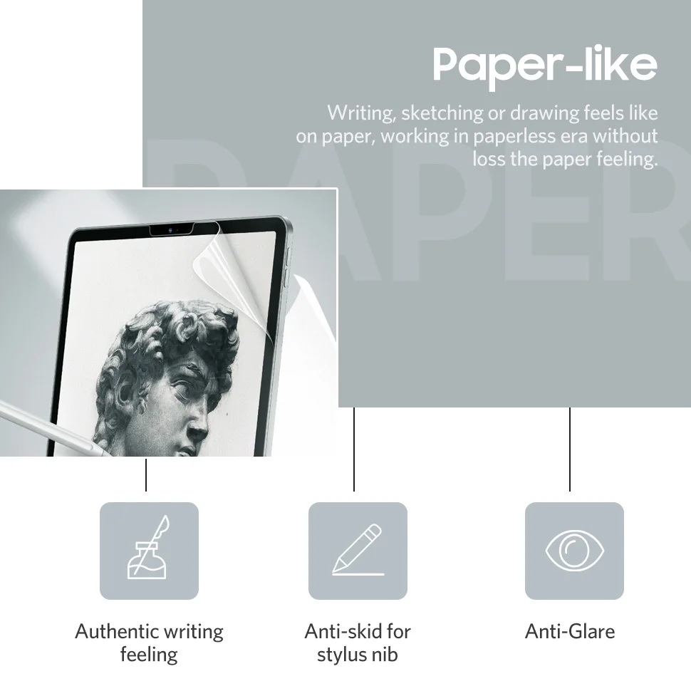 Бумага как протектор экрана матовая пленка ПЭТ Антибликовая живопись для Apple iPad 9,7 Pro 10,5 Лицо ID 11 12,9 дюймов