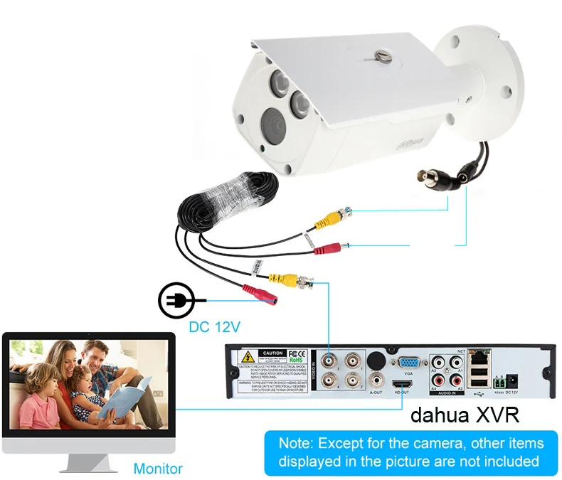 XVR5104HS-S3 4ch cvi-камера безопасности Системы включают 4 шт. 2MP 1080 P Водонепроницаемый HDCVI ИК Пуля Камера HAC-HFW1200D PSS поддержка