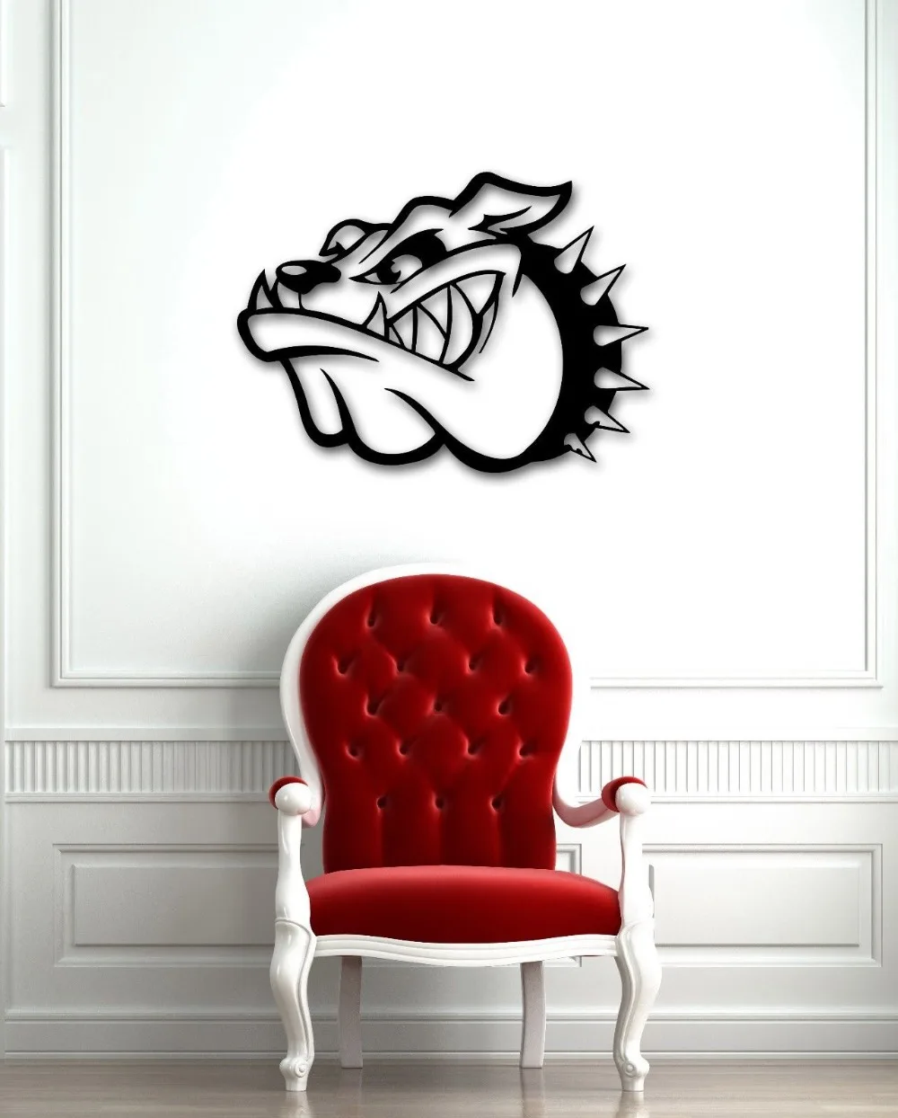 Wall Stickers Vinyl Decal Wicked Dog Animal Wth a Collar Room Decor-in