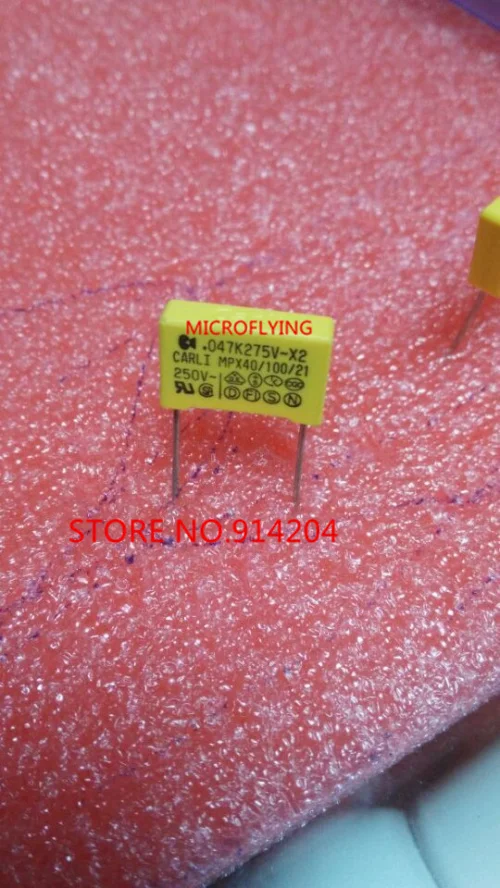 

20pcs capacitor X2 capacitor 275VAC X2 Polypropylene film capacitor 0.47uF 470nF Pitch 10mm