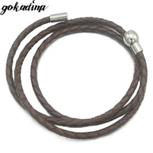 Обручальные модные вечерние, женские кожаные браслеты с застежкой из нержавеющей стали, ювелирный магнит,, L155