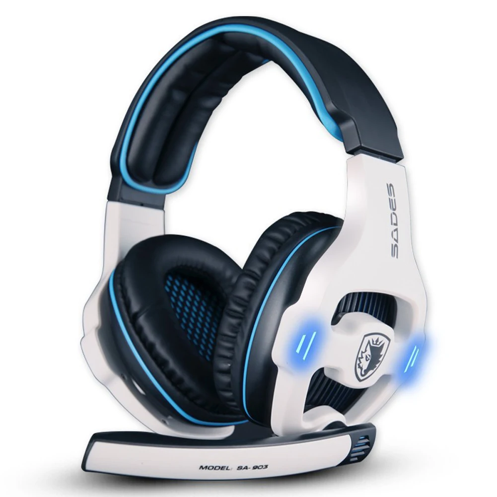 

Sades SA-903 7.1 Surround Sound channel USB Gaming Headset Wired Headphone with Mic Volume Control Noise Cancelling Mic Earphone