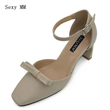 

Square Toe High Heels Women Pumps Ladies High Heel Shoes Ankle Strap Stiletto Woman Party Wedding Shoes Kitten Heels