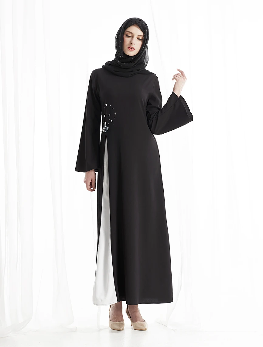 Muslim Women Robe Femme Swan Diamond Arabic Abaya Styles Djellaba Long