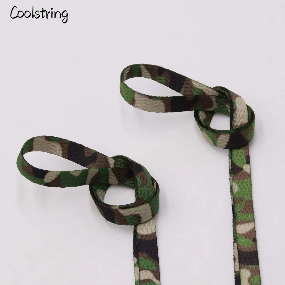Coolstring Laces Manufacturers Digital Print Flat Camouflage Shoelaces Custom 60-180cm Camo Sports Bootlaces Printing 7mm Width