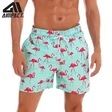 AIMPACT мужской купальник пляжные шорты плавки для мужчин пляжная одежда зеленый Фламинго сексуальный купальник с сетчатой подкладкой AM2197